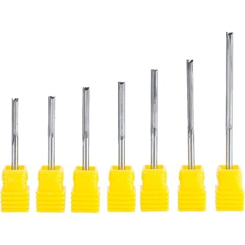 HUHAO 1pc 3.175mm Two Flutes Straight router bits for wood CNC Straight Engraving Cutters Carbide Endmills Cutting Milling Tools