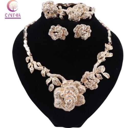 CYNTHIA Exquisite Dubai Jewelry Sets luxury Gold color Indian Jewelry Nigeria African jewelry Wholesale Jewelry Accessories