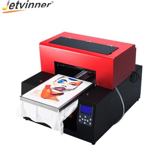 Jetvinner Automatic T-shirt Flatbed Printer 6-color A3 Size Print Machine DTG Printers for Dark and Light Color Textile Printing