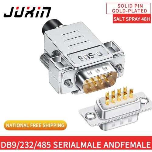 Ju Xin DB9 male female RS232 / 485 plug 9 pin serial port COM port 9 hole socket connector mini