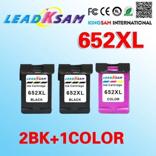2BK+1COLOR LeadKsam 652 Ink Cartridge compatible for hp652 652xl Deskjet 1115 1118 2135 2136 2138 3635