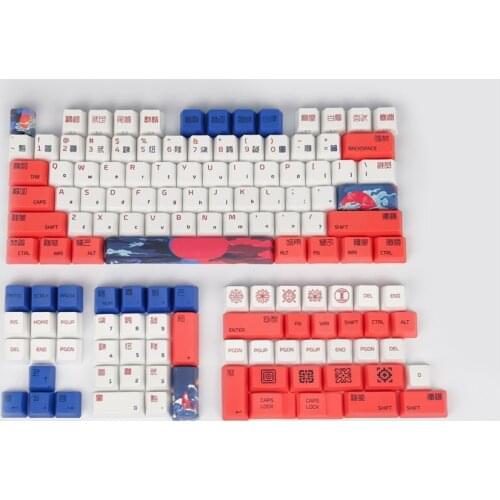 Red Koi Keycap EMO Profile PBT Keycaps DYE Subbed Mechanical Keyboard Keycap For GH60 GK61 GK64 68 84 87 96 980 104 108