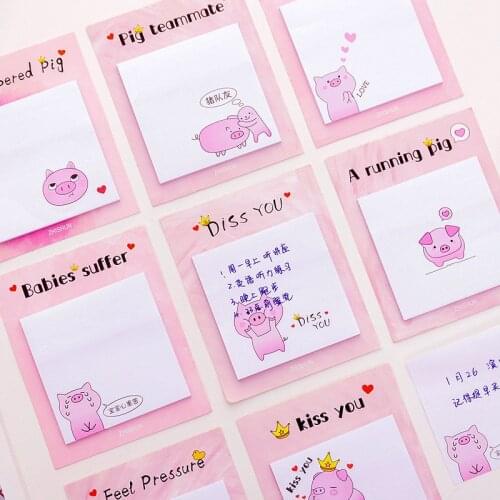Cute Kawaii Pink pig Creative Memo Pad Sticky Notes Memo Notebook Stationery Post Note Paper Stickers Office School Supplies