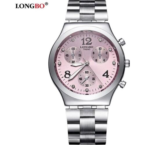 Fashion Longbo Top Brand Luxury Waterproof Casual Quartz Watch Women Lady Gift Dress Watches Full Stainless Steel Montre Femme