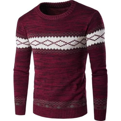 Fashion Men Floral Print O Neck Long Sleeve Slim Knitted Sweater Blouse Top