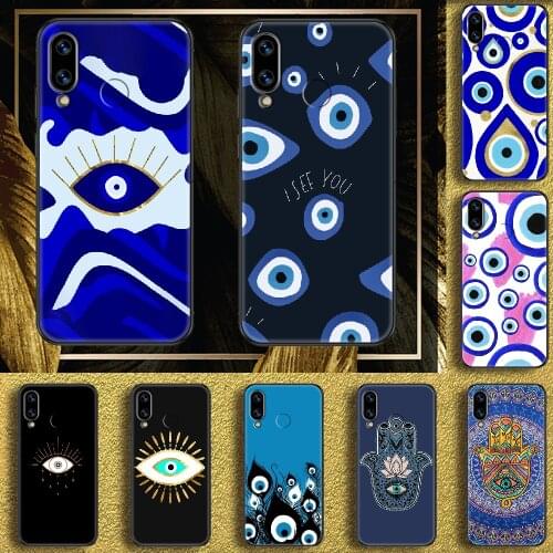 Nazar Boncuğu Evil eye Phone case For Huawei Honor 6 7 8 9 10 10i 20 A C X Lite Pro Play black fashion cover painting back 3D