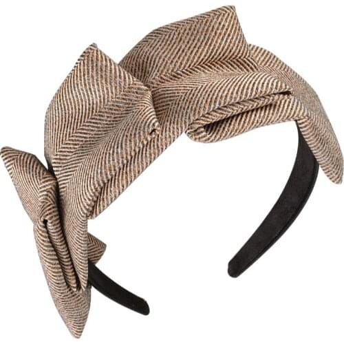 2020 Vintage New Fabric Striped Headband Thick Winter Non-slip Hair Accessories Women Party Fashion Bezel Hair Hoop Headwear