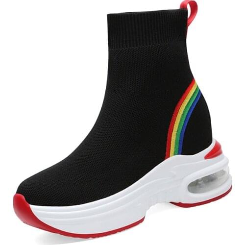 Round-Toe Thick-Soled Casual Shoes Set Foot Color Matching Shoes Women Platform WomenS Shoes