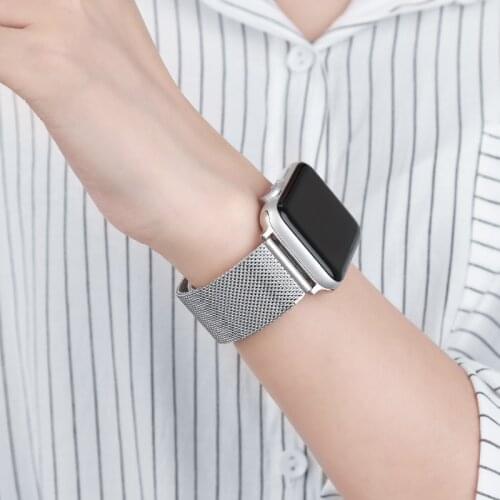 For Apple Watch Band Stainless Steel Strap For Apple Watch 6 5 4 3 2 1 SE Metal Milanese Bracelet For iWatch 44/42 40/38MM Strap