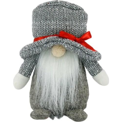T84E Christmas Gnome Plush Decorations Handmade Swedish Tomte Scandinavian Santa Elf Ornaments Home Office Decor