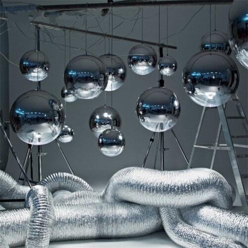 Nordic Glass Ball Mirror Pendant Lights Restaurant Modern Dining Room LED Study Bedroom Bedside Hanging Lamps Decor Fixtures