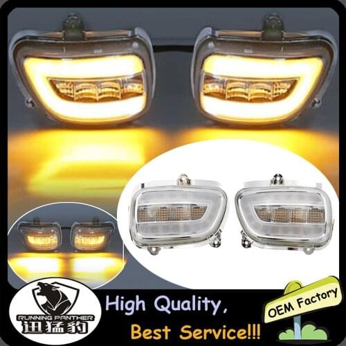 Clear/ Smoke Motorcycle LED Front Side Turn Signal Indicator Lights for Honda Goldwing GL1800 F6B 2001-2017 GL 1800