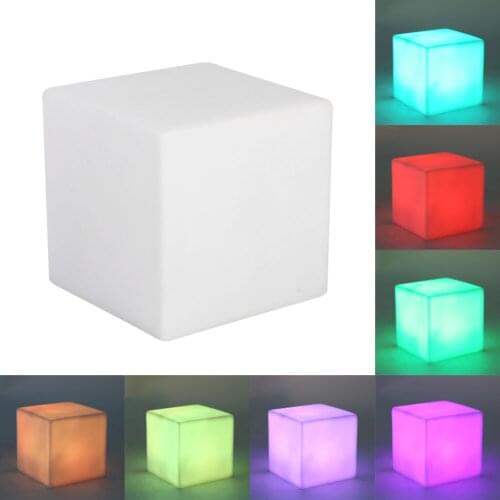 LED Color Changing Mood Cube Night Light Table Lamp Gadget Home Party Decor Decoration Lighting 7 Color