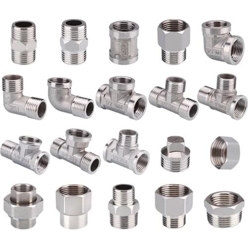 1/2" 3/4" BSP Female Male Thread Tee Type Reducing Stainless Steel Elbow Butt Joint Adapter Adapter Coupler Plumbing Fittings