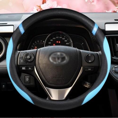 PU Leather Car Styling Steering Wheel Cover for Toyota Corolla Avensis Yaris Rav4 Hilux Auris 2013 2014 2015 Auto accessories