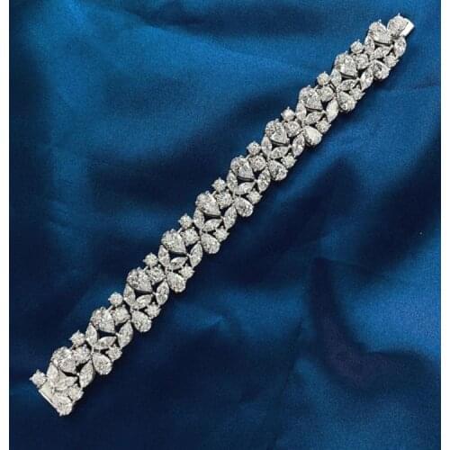 Designer Fashion 925 Sterling Silver Jewelry 5A Cubic Zirconia Party Bracelet