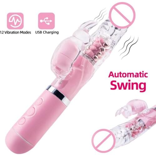 Rabbit Vibrator 12 Speed G Spot Dildo Vibrator Silicone Waterproof Clitoris Stimulator vagina Massager Adult sex toys for women
