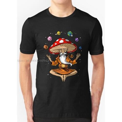 Magic Mushroom Buddha Streetwear Funny Black Clothing Mens T shirt Tops Tees Hippie Shrooms Psychedelic Magic Mushrooms tshirt