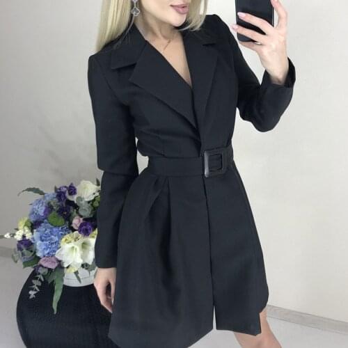 Women Vintage A Line Belt Dress Ladies Long Sleeve V Neck Sexy Party Dress Elegant Autumn Winter Fashion Dress Women