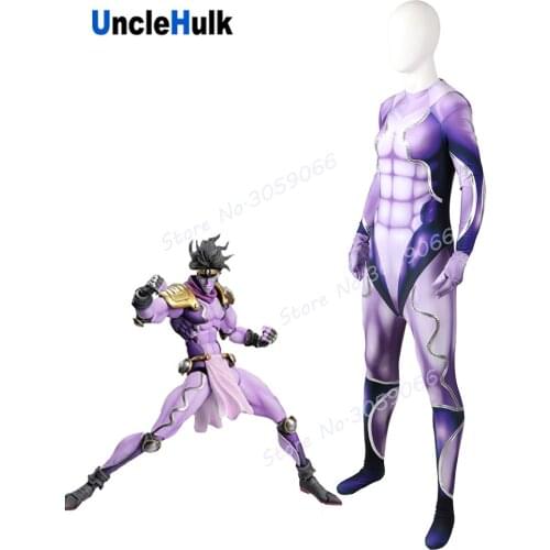 Star Platinum from Jojo part 3 Kujo Jotaro Stand Cosplay Costume - purple color version - no muscle stuffed | UncleHulk