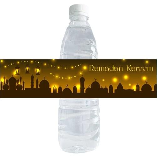 10pcs, Ramadan Kareem Water Bottle Label Mubarak Decor Water Bottle Stickers Labels Muslim Islamic Celebration Party DIY Decor