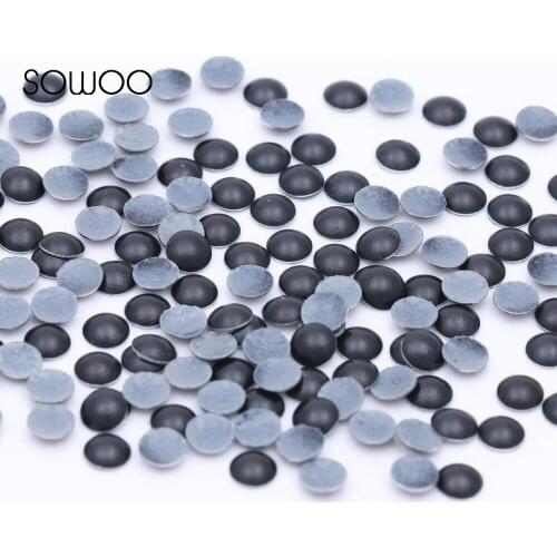 1440pcs/lot lead free Hot Fix Studs Dome Shape Half Round Black forsted Dome Studs hot fix half round studs baby studs