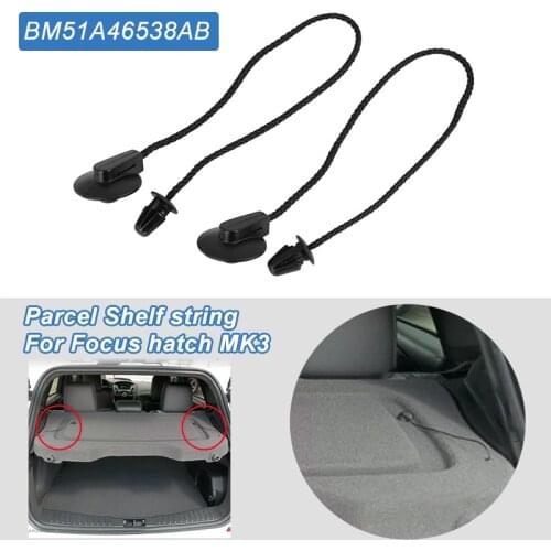 2pcs Rear Trunk Storage Package Tray Tie BM51A46538AA For Ford Focus MK3 Hatchback 2012-2017 Lift String Strap Parcel Shelf