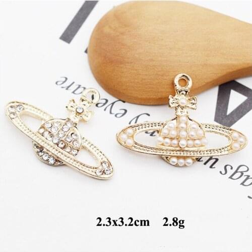 50pcs Planet Galaxy Pendant Pearl Crystal Rhinestone Zircon strass Flatback Garment Ornament Hairstyle Hairpin Hair Clip Decor