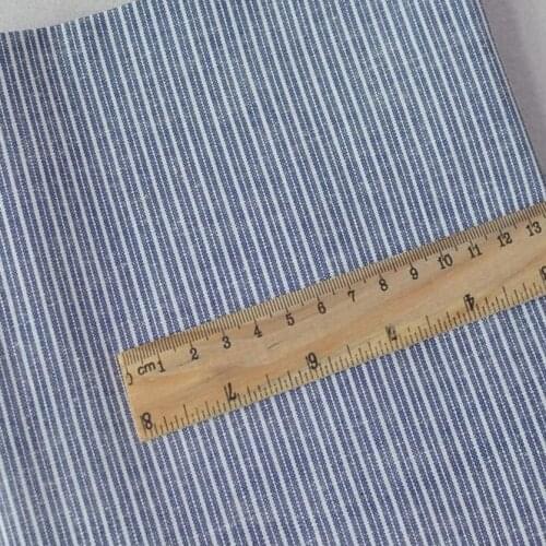 50x145cm Japanese Fresh Retro Linen Cotton Yarn-dyed Striped Fabric Spring Thin Shirt Skirt Cotton And Linen Garment Fabric
