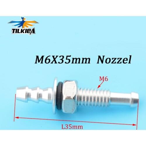 M6*35mm RC Boat Aluminum Nozzle Suitable For 4*7mm/4*8mm Water cooling Tube to Extend