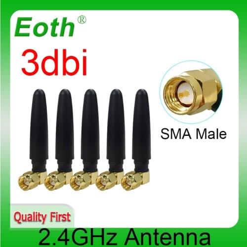 2.4GHz WIFI Antenna 3dbi Aerial SMA Male connector 2.4G wifi antena 2.4 ghz antenne wi-fi White for Wireless Router antenas