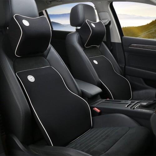 Car Cushion Lumbar Support & Car Neck Pillow Kit,High Density Memory Foam Ergonomic Seat Back Cushion for Muscle Pain Relief