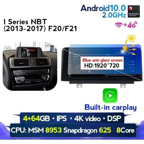 10.25" IPS 8 Core Android 10 CAR DVD radio player for BMW F30/F31/F34/F20/F21/F32/F33/F36 NBT car Multimedia GPS Navigation NBT