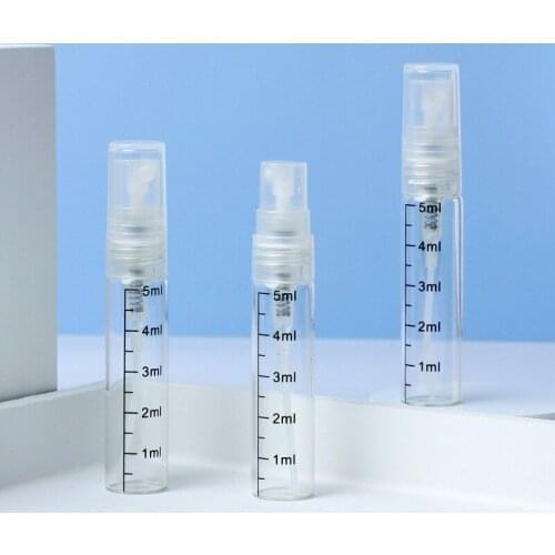 2ml 3ml 5ml 10ml Liquid dispensing bottle mini portable glass spray bottle Travel Refillable Glass Bottle With Sprayer Skin Care