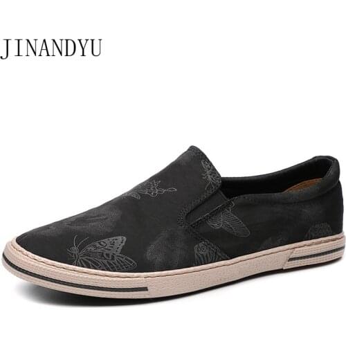 Canvas Loafers Men Vulcanized Shoes Slip-on Mens Casual Shoes Classic Comfortable Flat Shoes Fashion Black Mens Sneakers
