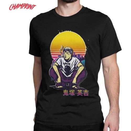 Cool GTO Eikichi Great Teacher Onizuka T-Shirts Men Round Collar Cotton T Shirts Anime Short Sleeve Tees Gift Idea Clothing