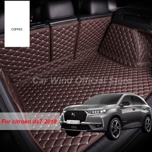Leather Material Car Trunk Mats For citroen ds7 2018 2019 2020 Cargo Liner Accessories