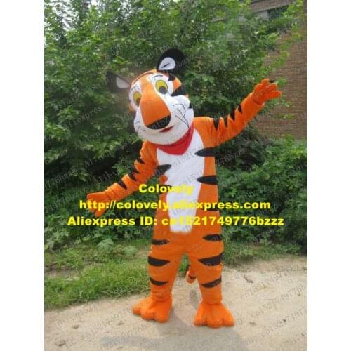 Cool Yellow Black Tiger Mascot Costume Mascotte Tigerkin Tigger Tigris Regalis With Black Orange Stripes Skin No.651 Free Ship