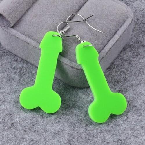 Cute Penis Shaped Acrylic Drop Earrings For Women Geometric Funny Dangle Earrings Punk Night Club Party Female Jewelry Gifts