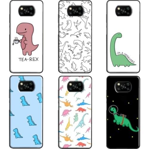Cute Dino For POCO X3 F1 F2 F3 M3 Pro Phone Case For Xiaomi Mi 11 Ultra 9T 10T Pro Mi Note 10 Lite