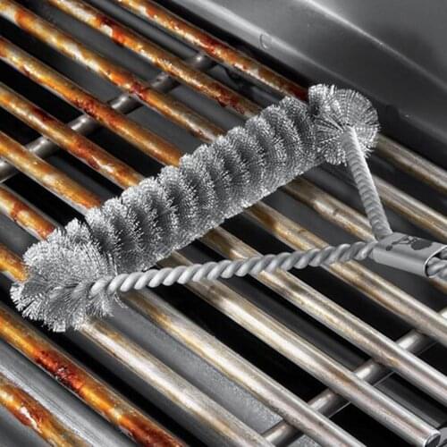 21Inch Multifunction BBQ Oven Grill Wire Cleaner 3-Sided Steel Wire Grill Brush Barbecue Cleaning Outdoor Cooking Scraper Tool