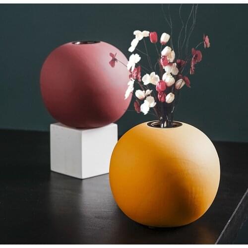 Morandi Colorful Modern Vase Flower Arrangement Decoration Ornament Home Living Room Desktop Display Flower Vases Ornament Gifts