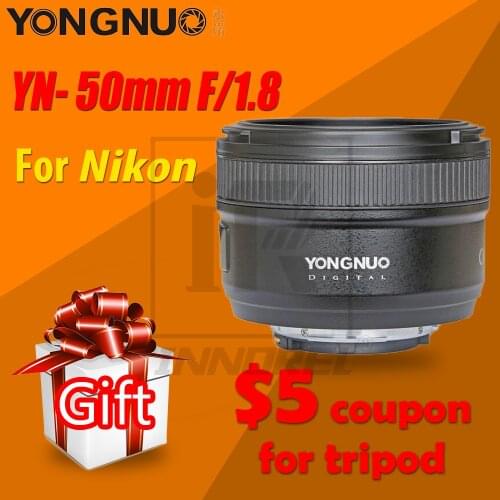 Camera Lens YONGNUO YN50mm F1.8 MF YN 50mm f/1.8 AF Lens YN50 Aperture Auto Focus for NIKON D5300 D5200 D750 D500 DSLR Cameras