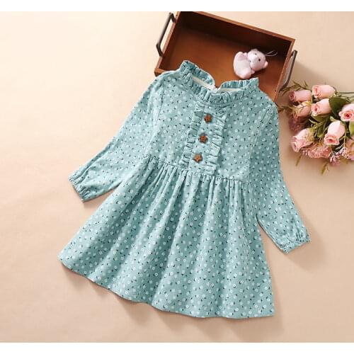 Girls Dress Baby Cotton Floral dDresses Princess Dresses Childrens Velvet Warm Dresses Kids Long-sleeved Clothes