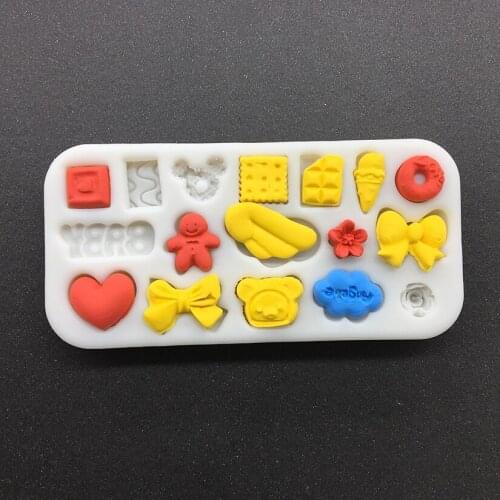 Baby Bowknot Snowman Silicone Mold Sugarcraft Fondant Cake Decorating Tools Cupcake Baking Mold