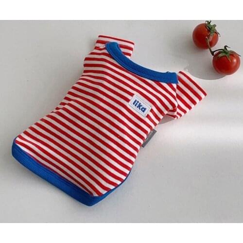 The Latest Summer Dog Clothes Red Striped Pet Clothes Teddy Bichon Pomeranian Fight For Small And Medium-sized Dogs