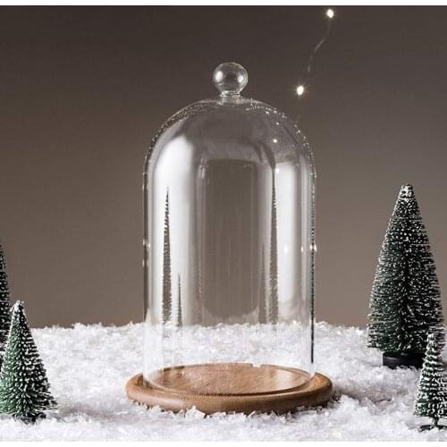 Clear Glass Jar Dome Cover Decorative Clear Glass Dome Cloche Bell Cover Fresh Flower Glass Cover for Wedding Party Valentine