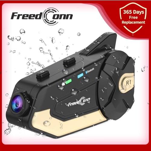 R1 Motorcycle Bluetooth Music Headset Video Recorder 1080P Camera Recorder 120 Degrees Super Wide Angle DVR