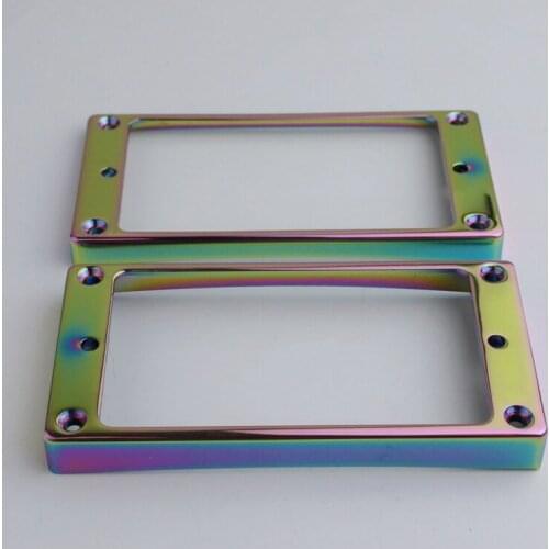 1 Set Rainbow chameleon Humbucker Pickup Frames neck and bridge Pickup Mounting Ring Curved Tapered For LP Electric Guitar