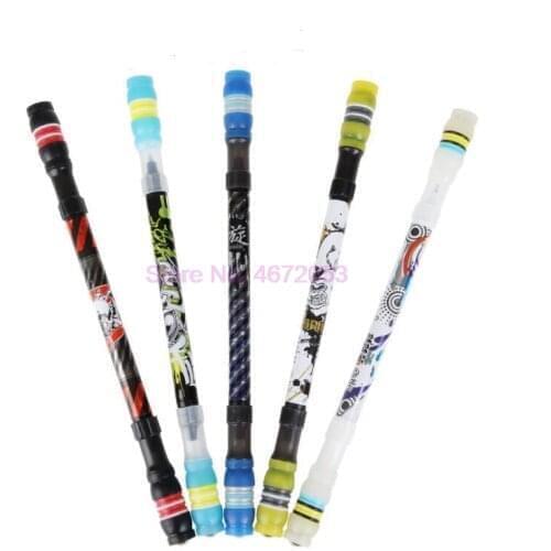 500pcs/lot Penspinning Non Slip Coated Spinning Pen Champion Rolling Pen Ball Point Improve ChileS Learning Office Supplies